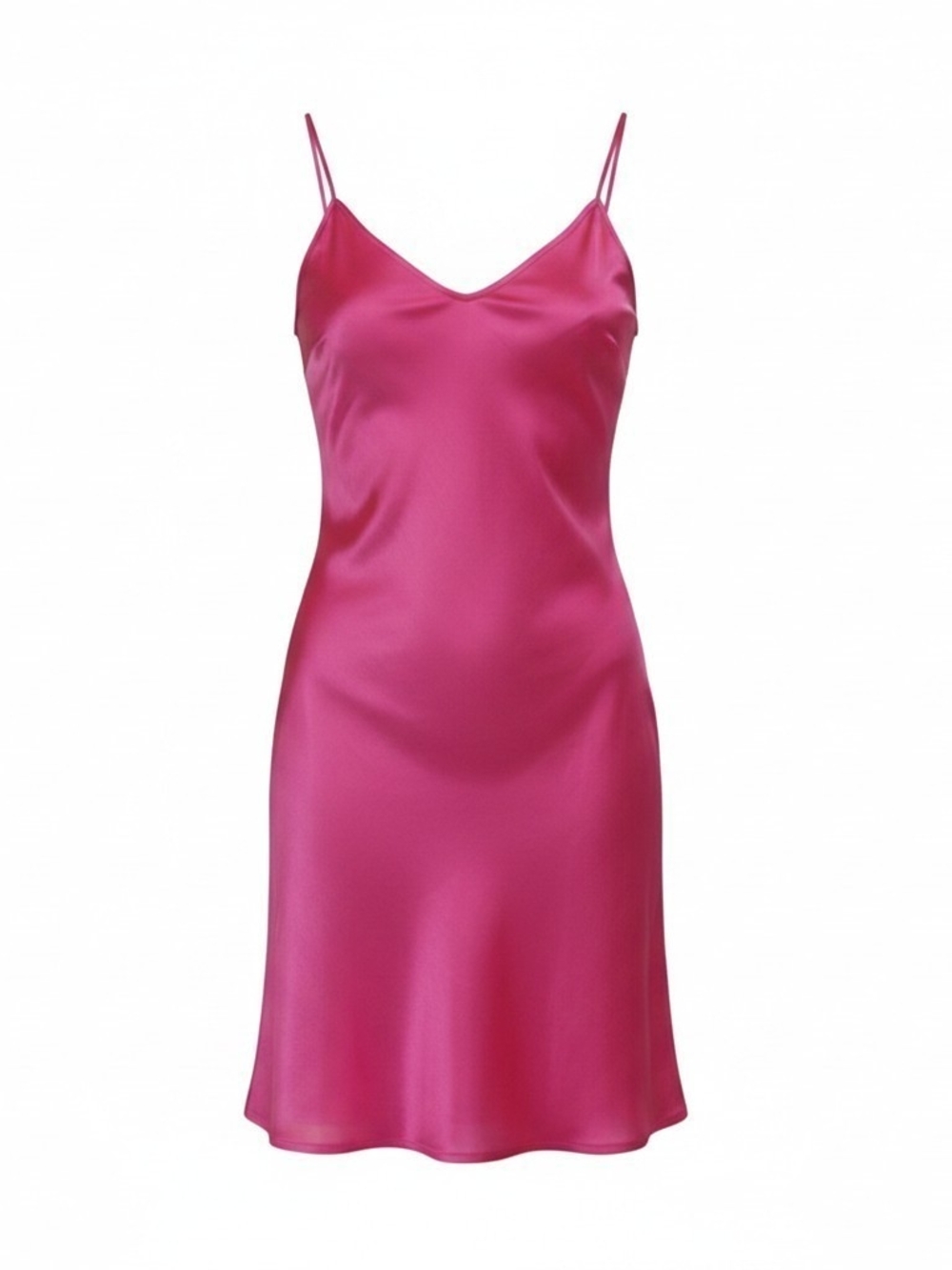 Women's Hot Pink Satin Slip Dress - Unbranded